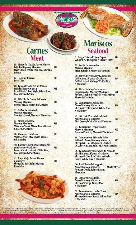 molina restaurant in hialeah menu